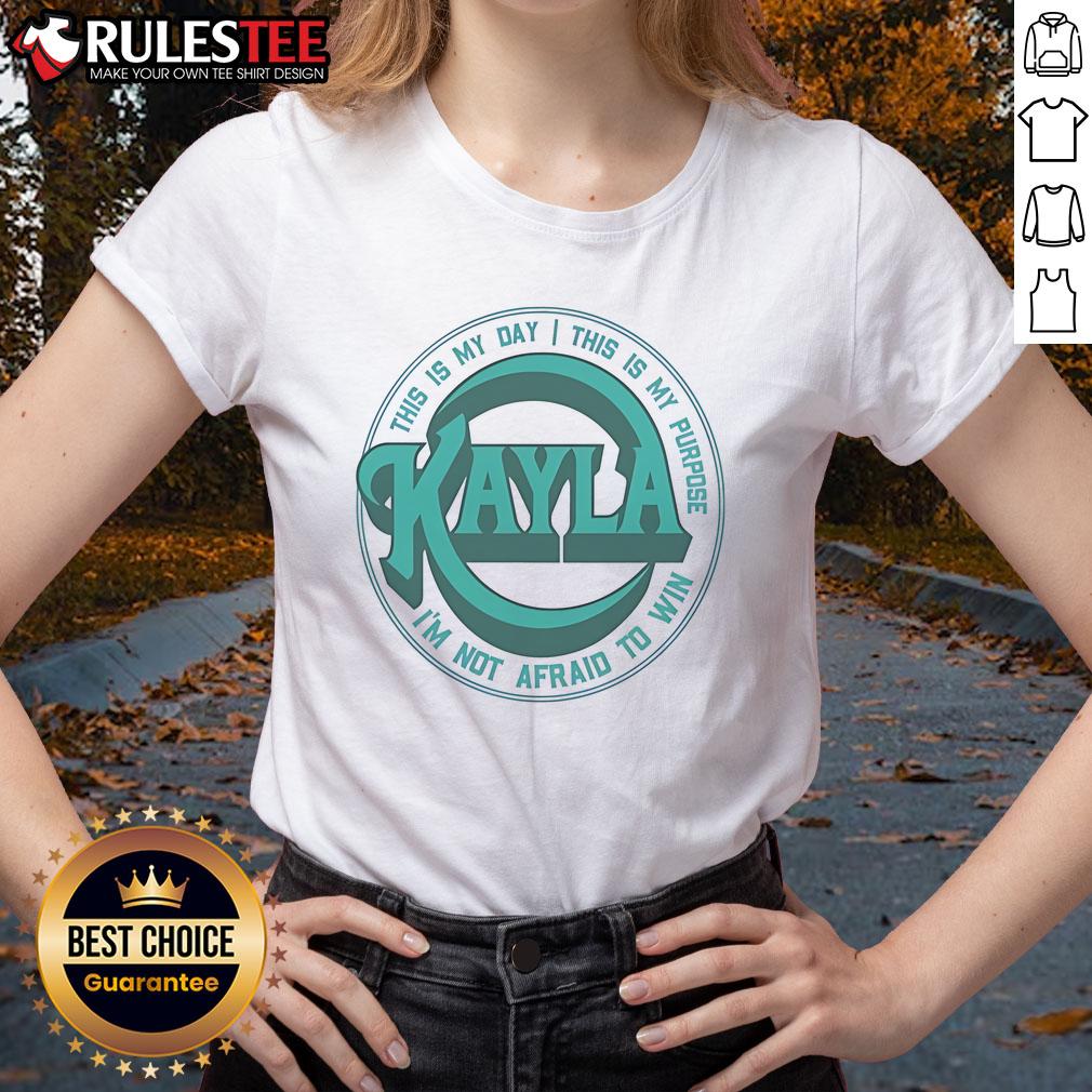 Good Kayla Harrison This Is My Day This Is My Purpose I'm Not Afraid To Win Concert Ladies-Tee Good Kayla Harrison concert ladies tee featuring 'This Is My Day, This Is My Purpose, I'm Not Afraid to Win' slogan.