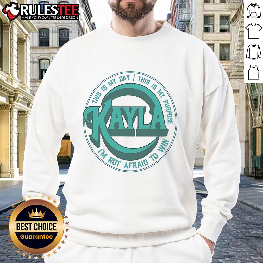 Good Kayla Harrison This Is My Day This Is My Purpose I'm Not Afraid To Win Concert Sweatshirt Good Kayla Harrison concert sweatshirt featuring 'This Is My Day, This Is My Purpose, I'm Not Afraid To Win' slogan.