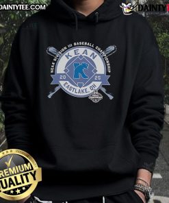 Good Kean Cougars NCAA Division III Baseball Championship hoodie, featuring team logo, worn in Eastlake, OH, 2025.