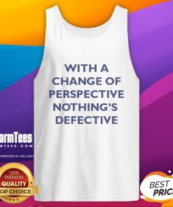 Kimberly Akimbo tank top featuring 'Nothing's Defective' design, showcasing a unique perspective in stylish fashion.