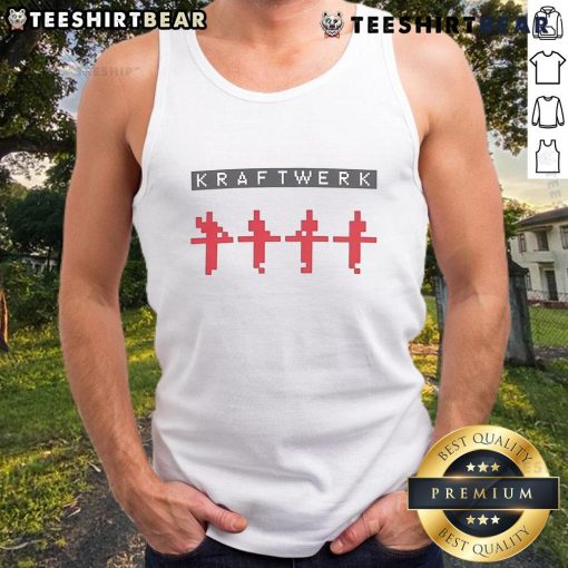 Good Kraftwerk Logo Tank Top featuring a stylish design, perfect for fans of the iconic electronic music group.