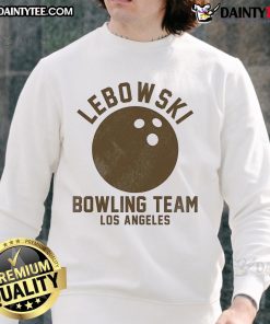 Good Lebowski bowling team Los Angeles sweatshirt featuring retro design and cozy fabric for fans of the iconic film.