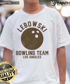 Good Lebowski Bowling Team Los Angeles T-Shirt featuring iconic design for fans of the cult classic film.