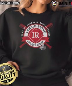 Good Lenoir-Rhyne NCAA DII Baseball Championship sweatshirt from Cary, North Carolina, 2025, featuring team colors and logo.
