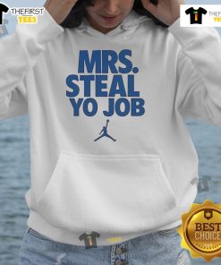 Good Lexie Hull wearing a Mrs. Steal Yo Job hoodie, showcasing her stylish look and confident personality on the court.