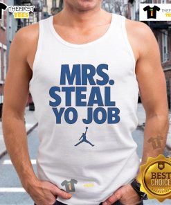 Good Lexie Hull wearing 'Mrs. Steal Yo Job' tank top, showcasing her stylish sportswear and confident personality.