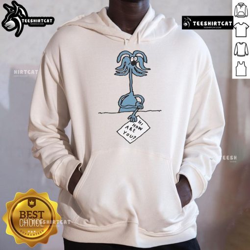 Good Lousy Livin' Stefan Marx 'Hi, How Are You?' hoodie featuring bold graphic design, perfect for casual streetwear fashion.
