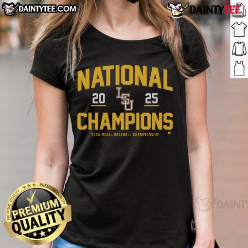 Good LSU Baseball 2025 NCAA Champions Ladies Tee featuring vibrant team colors and logo for proud supporters.