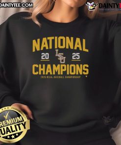LSU Baseball 2025 NCAA Champions sweatshirt featuring vibrant team colors and logo, perfect for fans celebrating the victory.
