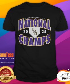 Good LSU Tigers Nike NCAA Division I Baseball National Champs 2025 T-Shirt showcasing team spirit and championship pride.