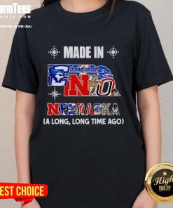 Good Made in Nebraska A Long Long Time Ago Ladies Tee featuring vintage design and soft fabric for stylish comfort.