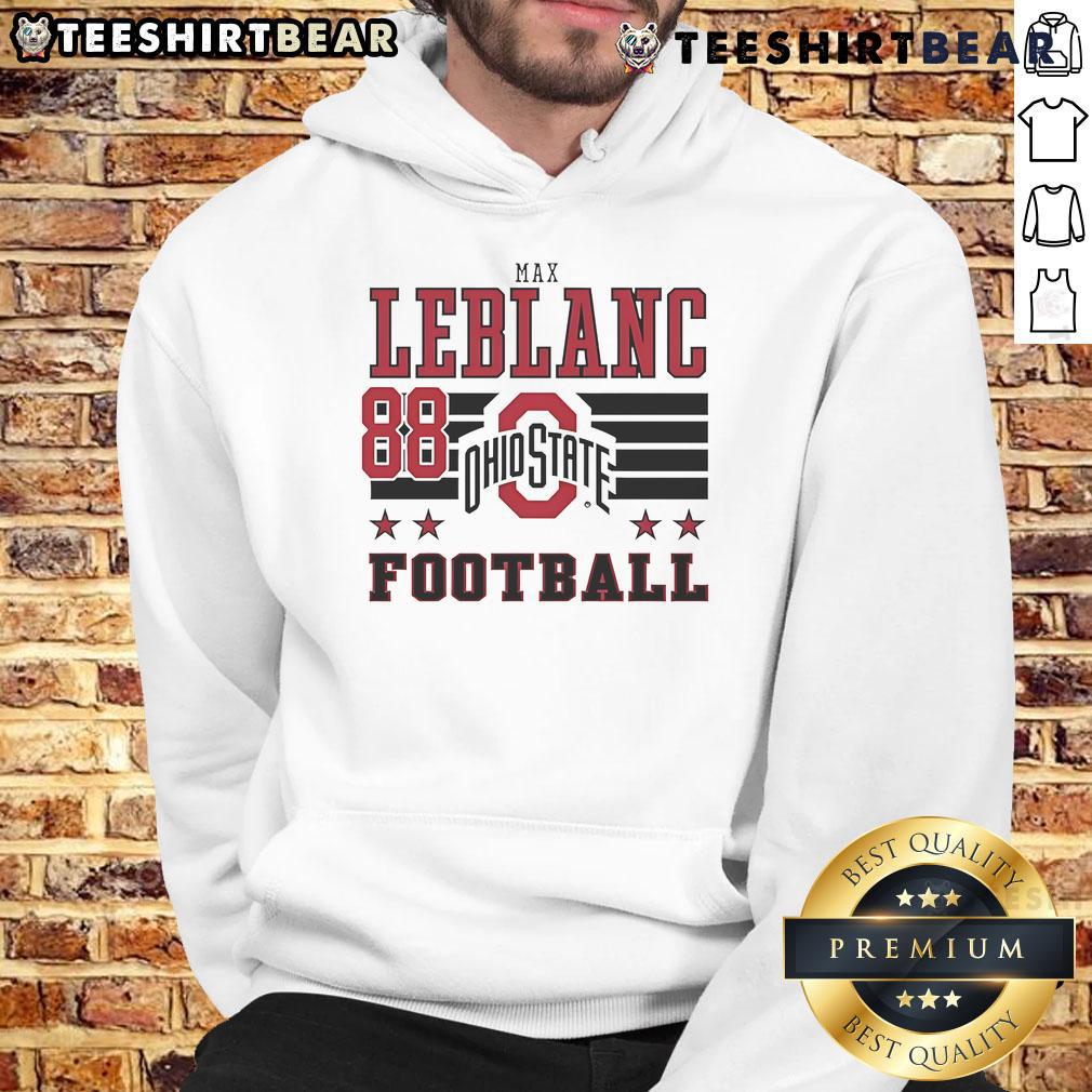 Good Max Leblanc Ohio State Buckeyes Football 88 Hoodie Alt Text: Good Max LeBlanc Ohio State Buckeyes Football 88 Hoodie in scarlet, perfect for fans supporting their team.