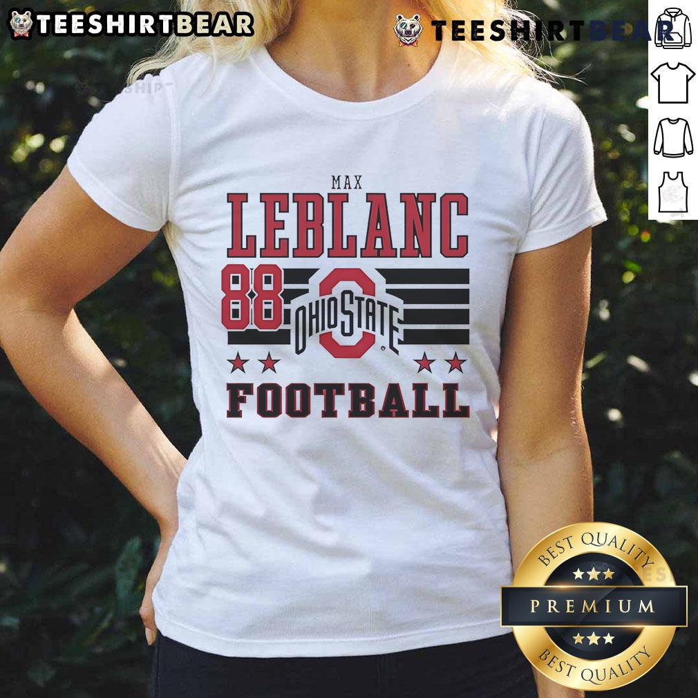 Good Max Leblanc Ohio State Buckeyes Football 88 Ladies Tee Good Max LeBlanc Ohio State Buckeyes Football 88 Ladies Tee featuring team colors and logo, perfect for game day.