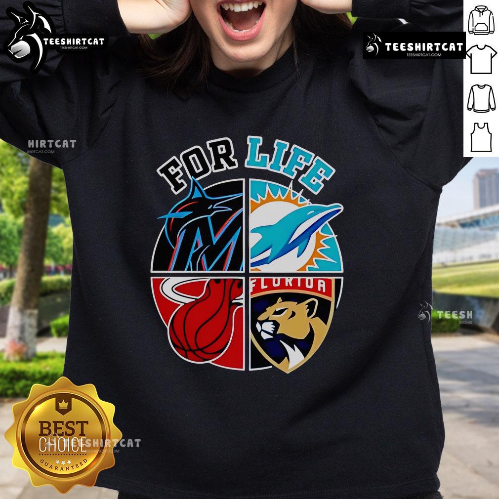 Good Miami Dolphins Marlins Heat And Panthers For Life Sweatshirt Good Miami Dolphins, Marlins, Heat, and Panthers For Life sweatshirt showcasing team spirit and vibrant colors.