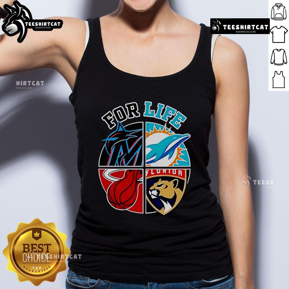 Good Miami Dolphins Marlins Heat And Panthers For Life Tank Top Good Miami Dolphins Marlins Heat and Panthers For Life tank top featuring vibrant team logos and a stylish design.