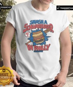 Good MLB x Flavortown Philadelphia Phillies Smash A Schwarburger T-Shirt featuring vibrant graphics and team colors.