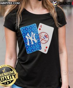 Good New York Yankees Logo Ace of Diamonds Card Ladies Tee featuring a stylish design for baseball fans.
