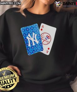 Good New York Yankees logo on Ace of Diamonds card sweatshirt, perfect for baseball fans and stylish sportswear.