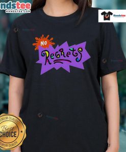 Good No Regrets Scribble Ladies Tee featuring a stylish design, perfect for casual outfits and expressing a carefree attitude.