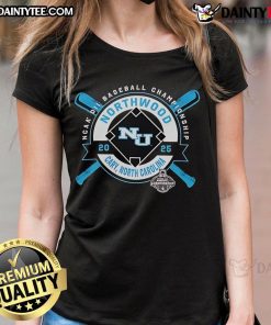 Good Northwood University NCAA DII Baseball Championship 2025 Ladies Tee featuring team colors and logo, Cary, North Carolina.