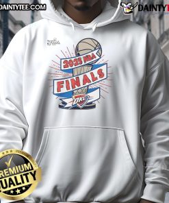2025 NBA Finals clutch hoodie featuring Oklahoma City Thunder logo, perfect for fans at the stadium or watching at home.