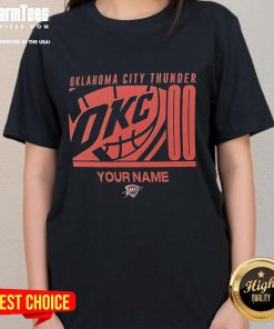 Good Oklahoma City Thunder Winner Basketball 2025 NBA Finals Champions Ladies Tee featuring your name customization.