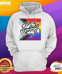 Alt Text: Good Omaha Storm Chasers 2025 hoodie celebrating Happy Pride Month with vibrant colors and logo design.