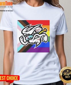 Good Omaha Storm Chasers 2025 Happy Pride Month Ladies Tee featuring vibrant colors and a stylish design for fans.