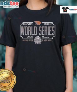 Good Oregon State Beavers MCWS Baseball 2025 NCAA Ladies Tee showcasing team spirit and style for fans.