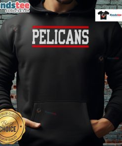 Good Pelicans hoodie featuring horizontal lines design in vibrant colors, perfect for sports fans and casual wear.