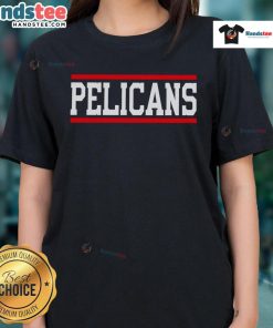 Good Pelicans horizontal lines ladies tee featuring a stylish design in vibrant colors for casual wear.