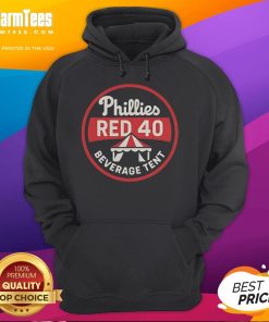 Good Phillies Red 40 Beverage Tent Hoodie featuring a vibrant design, perfect for fans and outdoor events.