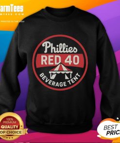 Good Phillies Red 40 Beverage Tent Sweatshirt featuring vibrant team colors and cozy design for ultimate fan comfort.