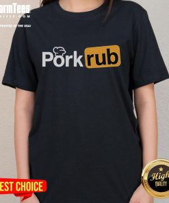 Good Pork Rub Ladies Tee featuring a stylish design for BBQ enthusiasts, perfect for grilling and outdoor cooking.