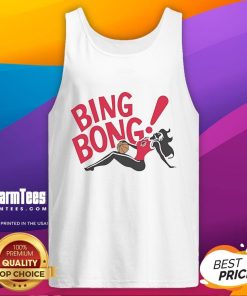Girl wearing a Good Portland Trail Blazers Bing Bong tank top, showcasing team spirit and vibrant sports fashion.