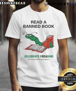 Good Read A Banned Book Celebrate Freadom T-Shirt featuring bold text and vibrant design promoting reading freedom.