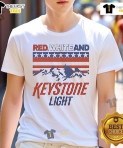 Good Red White And Keystone Light 4th Of July T-Shirt featuring festive design for Independence Day celebrations.