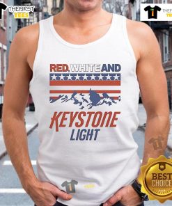 Good Red White And Keystone Light 4th Of July Tank Top featuring patriotic colors and festive design for Independence Day.