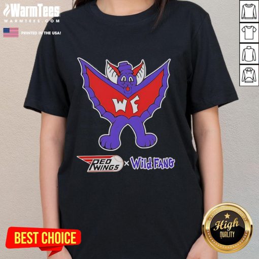 Good Red Wings vs Wild Fang Ladies Tee featuring vibrant team colors and stylish graphics for female fans.