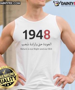 Good Return Is Our Right and Our Will Palestine 1948 tank top design showcasing Palestinian pride and heritage.