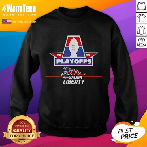 Good Salina Liberty Playoffs 2025 logo sweatshirt featuring vibrant colors and bold team branding.