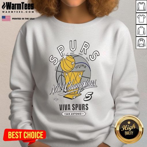 Good San Antonio Spurs NBA Champions sweatshirt celebrating victories from 1999 to 2014, perfect for Spurs fans.
