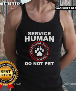 Alt Text: Good service human wearing tank top with dog, showcasing emotional support and the bond between owner and pet.