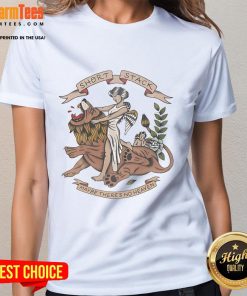 Good Short Stack Maybe There's No Heaven Ladies Tee featuring a stylish graphic design for women's casual wear.