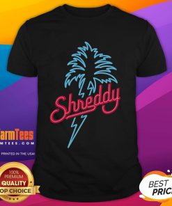 Good Shreddy Neon Palm T-Shirt featuring a vibrant palm graphic on a stylish tee, perfect for summer outfits.