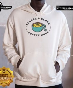 Good silver and black coffee hour hoodie featuring a stylish design perfect for coffee lovers and casual wear.