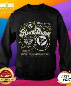 Good Slam Dunk Festival fortune teller wearing 8 Ball sweatshirt at Hatfield Temple Newsam, Leeds, enjoying the event.