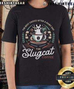 Good Slugcat Coffee emblem on a stylish ladies tee, perfect for coffee lovers and fans of unique graphic apparel.