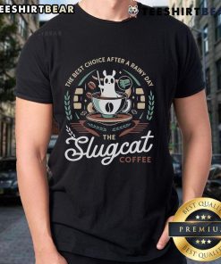 Good Slugcat Coffee Emblem T-Shirt featuring a playful slugcat design on a stylish tee, perfect for coffee lovers.