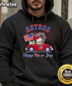 Good Snoopy and Woodstock Astros Happy 4th of July hoodie featuring vibrant colors and festive designs for summer celebrations.
